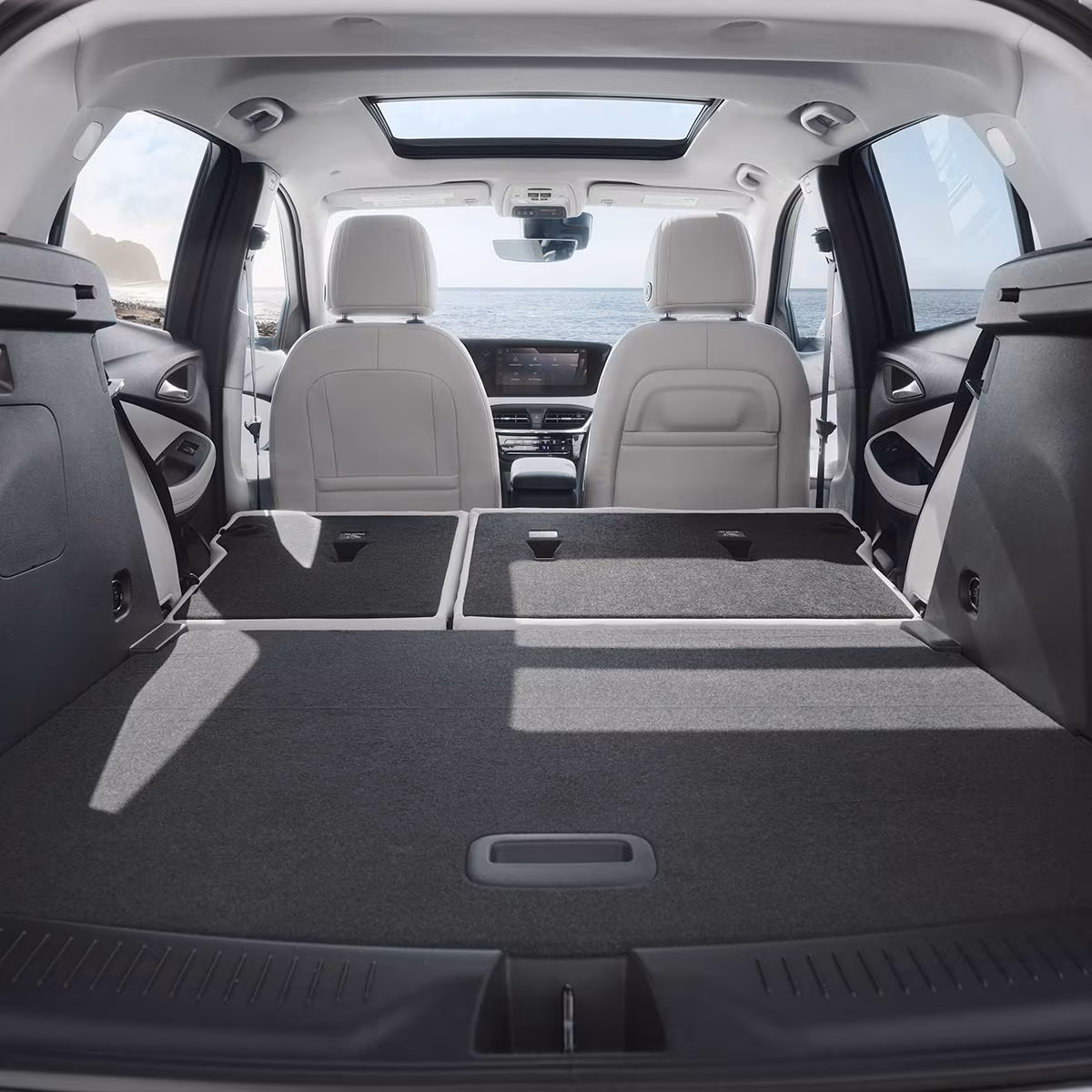 Encore GX Avenir folding passenger seats showing flexible cargo space